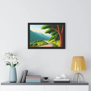 Scenic Tree Road Gallery Canvas Wraps – Framed Decor - Dipaliz - Posters Prints & Visual Artwork