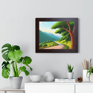 Scenic Tree Road Gallery Canvas Wraps – Framed Decor - Dipaliz - Posters Prints & Visual Artwork