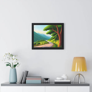Scenic Tree Road Gallery Canvas Wraps – Framed Decor - Dipaliz - Posters Prints & Visual Artwork