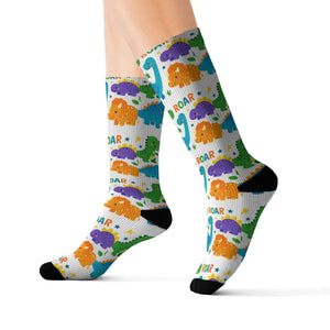 Dipaliz Roar Sublimation Socks Colorful Kids Crew