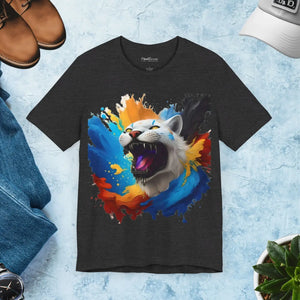 Roaring Lion Jersey Short Sleeve Tee - Unisex Comfort Fit - Dipaliz - Dark Grey Heather / s - T-shirt