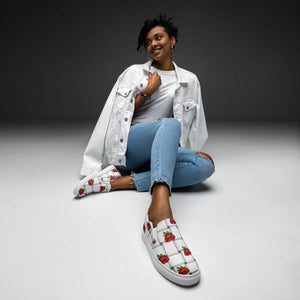 Floral Women’s Slip Canvas Shoes - Roses Woven - Dipaliz - Sneakers