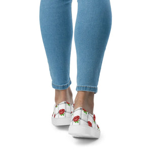 Floral Women’s Slip Canvas Shoes - Roses Woven - Dipaliz - Sneakers