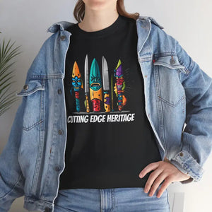 Unisex Deluxe Heavy Cotton Tee Colorful Scary Knives - Dipaliz - T-shirts