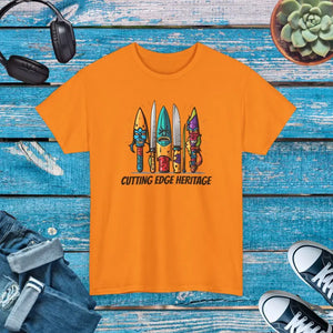 Unisex Deluxe Heavy Cotton Tee Colorful Scary Knives - Dipaliz - T-shirts
