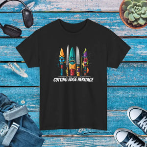 Unisex Deluxe Heavy Cotton Tee Colorful Scary Knives - Dipaliz - T-shirts