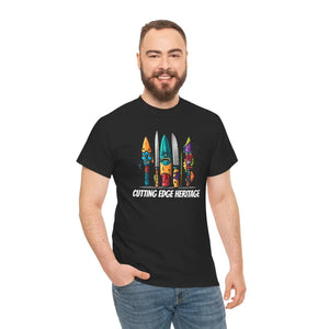 Unisex Deluxe Heavy Cotton Tee Colorful Scary Knives - Dipaliz - T-shirts