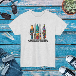 Unisex Deluxe Heavy Cotton Tee Colorful Scary Knives - Dipaliz - Ash / s - T-shirts