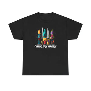 Unisex Deluxe Heavy Cotton Tee Colorful Scary Knives - Dipaliz - Black / s - T-shirts