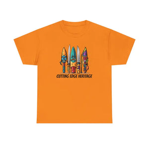 Unisex Deluxe Heavy Cotton Tee Colorful Scary Knives - Dipaliz - Safety Orange / s - T-shirts