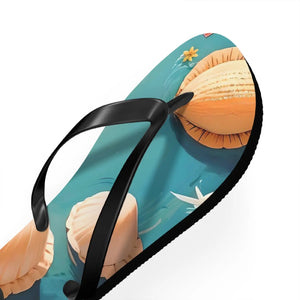 Vibrant Unisex Flip Flops Sea Shells Beach Shoes - Dipaliz - Slippers