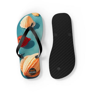 Vibrant Unisex Flip Flops Sea Shells Beach Shoes - Dipaliz - Slippers
