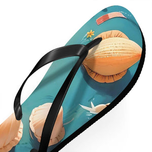 Vibrant Unisex Flip Flops Sea Shells Beach Shoes - Dipaliz - Slippers
