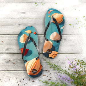 Vibrant Unisex Flip Flops Sea Shells Beach Shoes - Dipaliz - Slippers