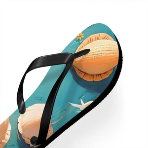 Vibrant Unisex Flip Flops Sea Shells Beach Shoes - Dipaliz - Slippers