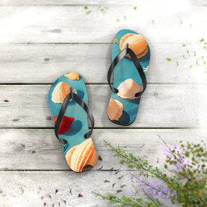 Vibrant Unisex Flip Flops Sea Shells Beach Shoes - Dipaliz - Slippers