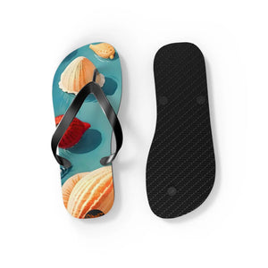 Vibrant Unisex Flip Flops Sea Shells Beach Shoes - Dipaliz - Slippers