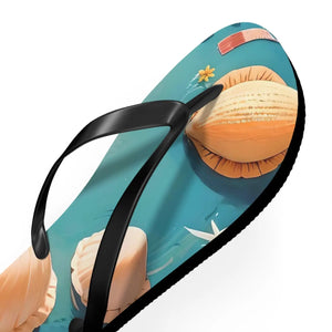 Vibrant Unisex Flip Flops Sea Shells Beach Shoes - Dipaliz - Slippers