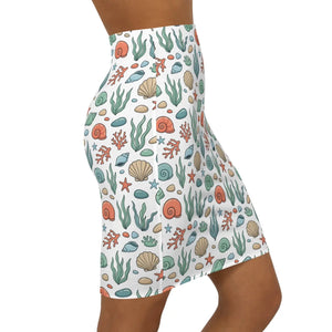 Dipaliz Sea Shells Pattern Pencil Skirt Beachwear Wear - Skirts