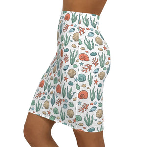 Dipaliz Sea Shells Pattern Pencil Skirt Beachwear Wear - Skirts