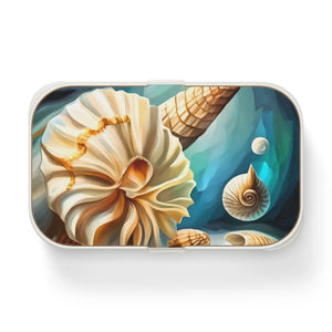 Sea Shells Pla Bento Box - Eco Wood Lid Beach Style - Dipaliz - Lunch Sets
