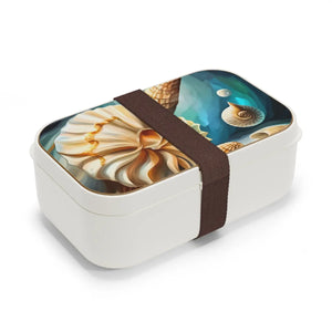 Sea Shells Pla Bento Box - Eco Wood Lid Beach Style - Dipaliz - Lunch Sets