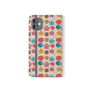 Sea Shells Samsung Galaxy Flip Cases - Faux Leather - Dipaliz - Mobile Phone