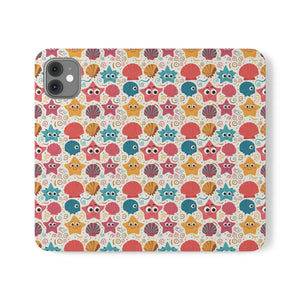 Sea Shells Samsung Galaxy Flip Cases - Faux Leather - Dipaliz - Mobile Phone