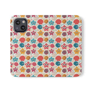 Sea Shells Samsung Galaxy Flip Cases - Faux Leather - Dipaliz - Mobile Phone