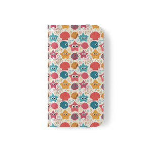 Sea Shells Samsung Galaxy Flip Cases - Faux Leather - Dipaliz - Mobile Phone