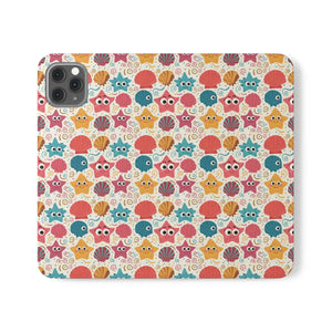 Sea Shells Samsung Galaxy Flip Cases - Faux Leather - Dipaliz - Mobile Phone