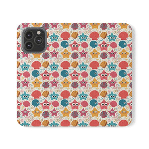 Sea Shells Samsung Galaxy Flip Cases - Faux Leather - Dipaliz - Mobile Phone