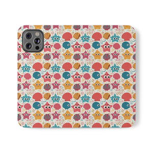 Sea Shells Samsung Galaxy Flip Cases - Faux Leather - Dipaliz - Mobile Phone