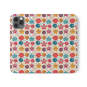 Sea Shells Samsung Galaxy Flip Cases - Faux Leather - Dipaliz - Mobile Phone