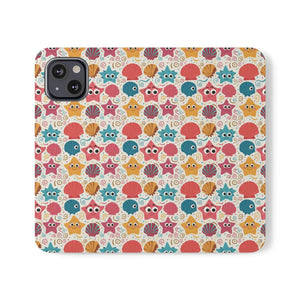 Sea Shells Samsung Galaxy Flip Cases - Faux Leather - Dipaliz - Mobile Phone