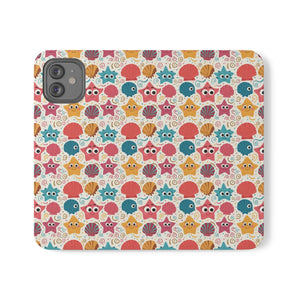 Sea Shells Samsung Galaxy Flip Cases - Faux Leather - Dipaliz - Mobile Phone