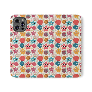 Sea Shells Samsung Galaxy Flip Cases - Faux Leather - Dipaliz - Mobile Phone