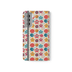 Sea Shells Samsung Galaxy Flip Cases - Faux Leather - Dipaliz - Mobile Phone