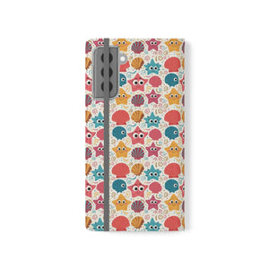 Sea Shells Samsung Galaxy Flip Cases - Faux Leather - Dipaliz - Mobile Phone