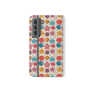 Sea Shells Samsung Galaxy Flip Cases - Faux Leather - Dipaliz - Mobile Phone