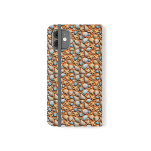 Sea Shells Samsung Galaxy Flip Cases - Faux Leather - Dipaliz - Mobile Phone