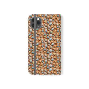 Sea Shells Samsung Galaxy Flip Cases - Faux Leather - Dipaliz - Mobile Phone
