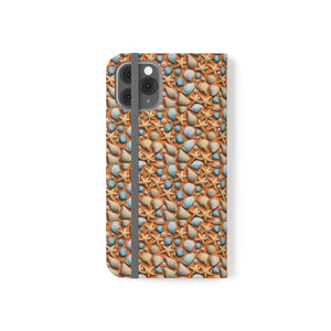 Sea Shells Samsung Galaxy Flip Cases - Faux Leather - Dipaliz - Mobile Phone