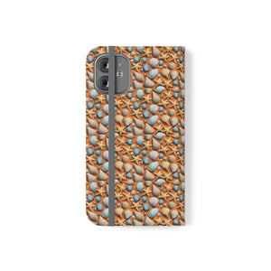 Sea Shells Samsung Galaxy Flip Cases - Faux Leather - Dipaliz - Mobile Phone