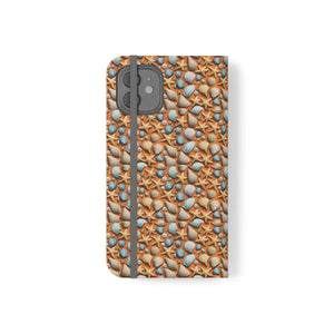 Sea Shells Samsung Galaxy Flip Cases - Faux Leather - Dipaliz - Mobile Phone
