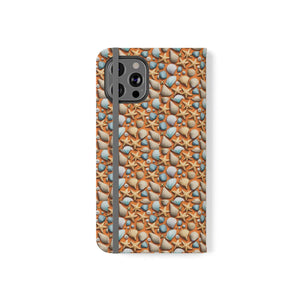Sea Shells Samsung Galaxy Flip Cases - Faux Leather - Dipaliz - Mobile Phone