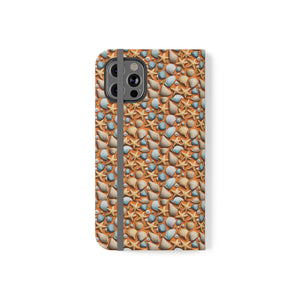 Sea Shells Samsung Galaxy Flip Cases - Faux Leather - Dipaliz - Mobile Phone