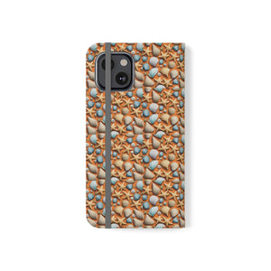 Sea Shells Samsung Galaxy Flip Cases - Faux Leather - Dipaliz - Mobile Phone