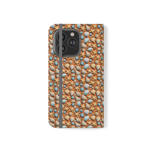 Sea Shells Samsung Galaxy Flip Cases - Faux Leather - Dipaliz - Mobile Phone