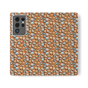 Sea Shells Samsung Galaxy Flip Cases - Faux Leather - Dipaliz - Mobile Phone